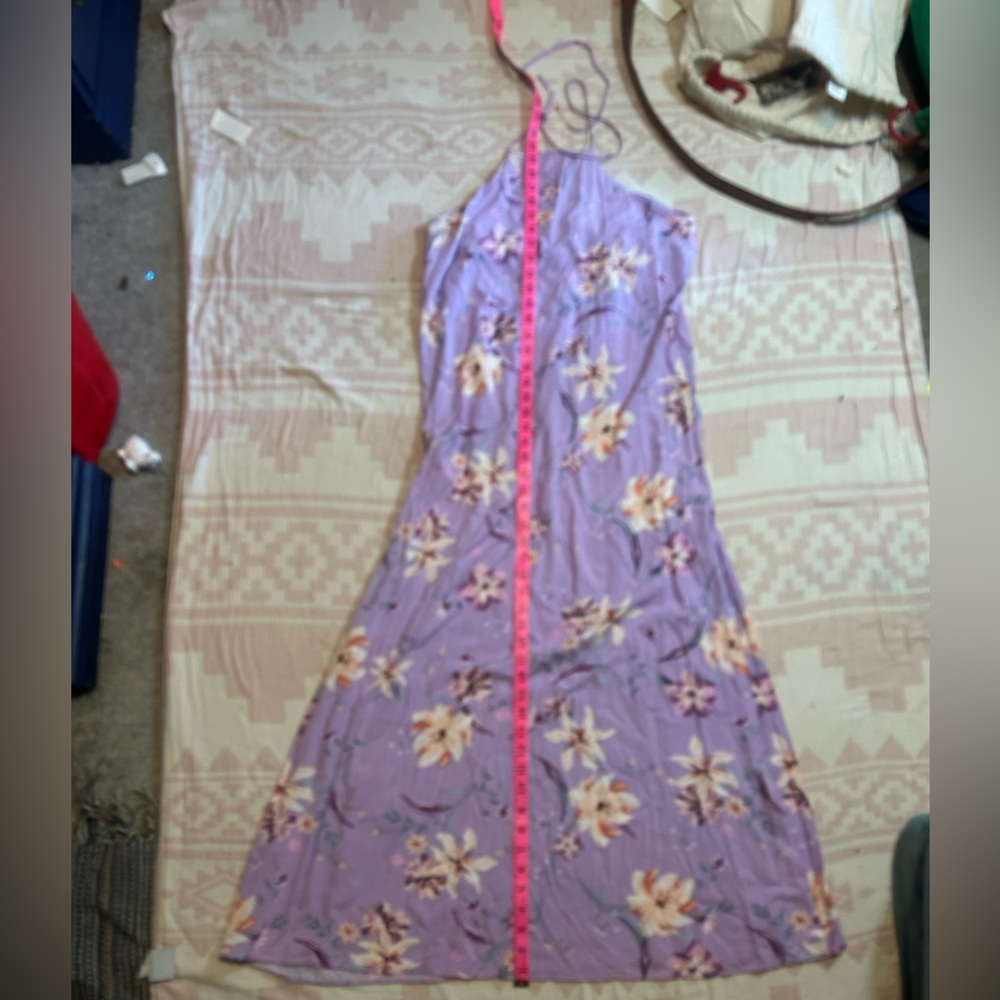 Lavender Floral Halter Maxi Dress - Unbranded - Picture 4 of 12